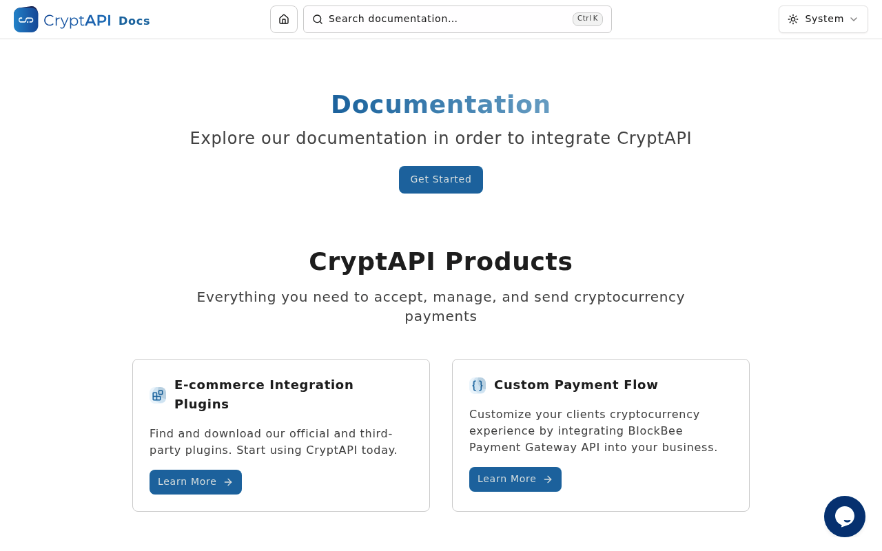 CryptAPI website screenshot