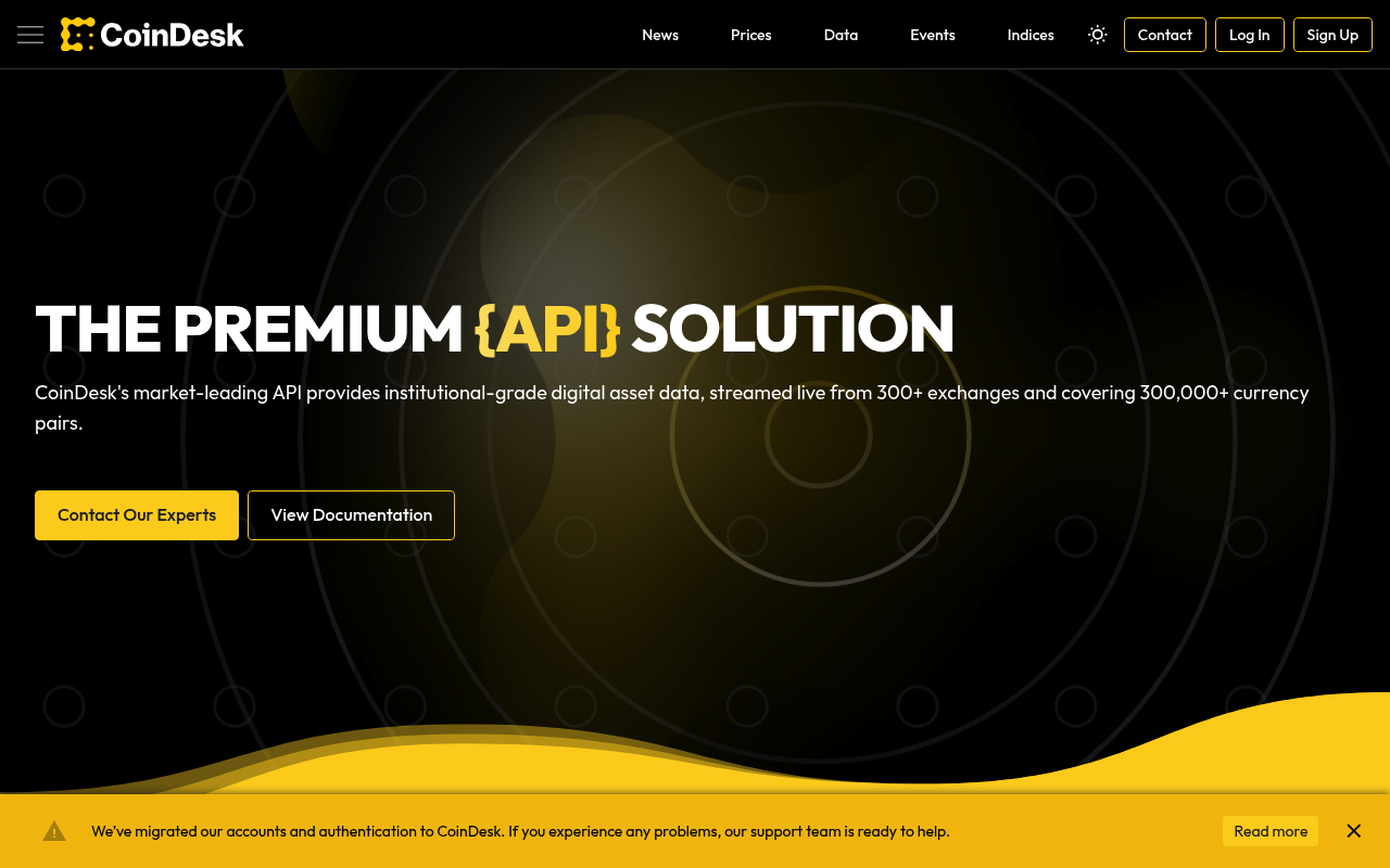 CryptoCompare website screenshot