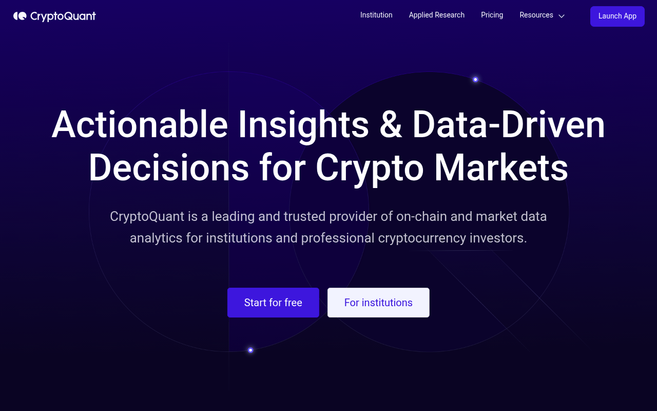 CryptoQuant website screenshot