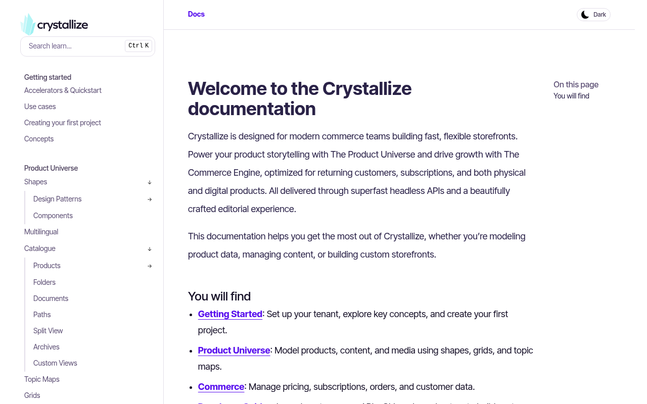 Crystallize website screenshot