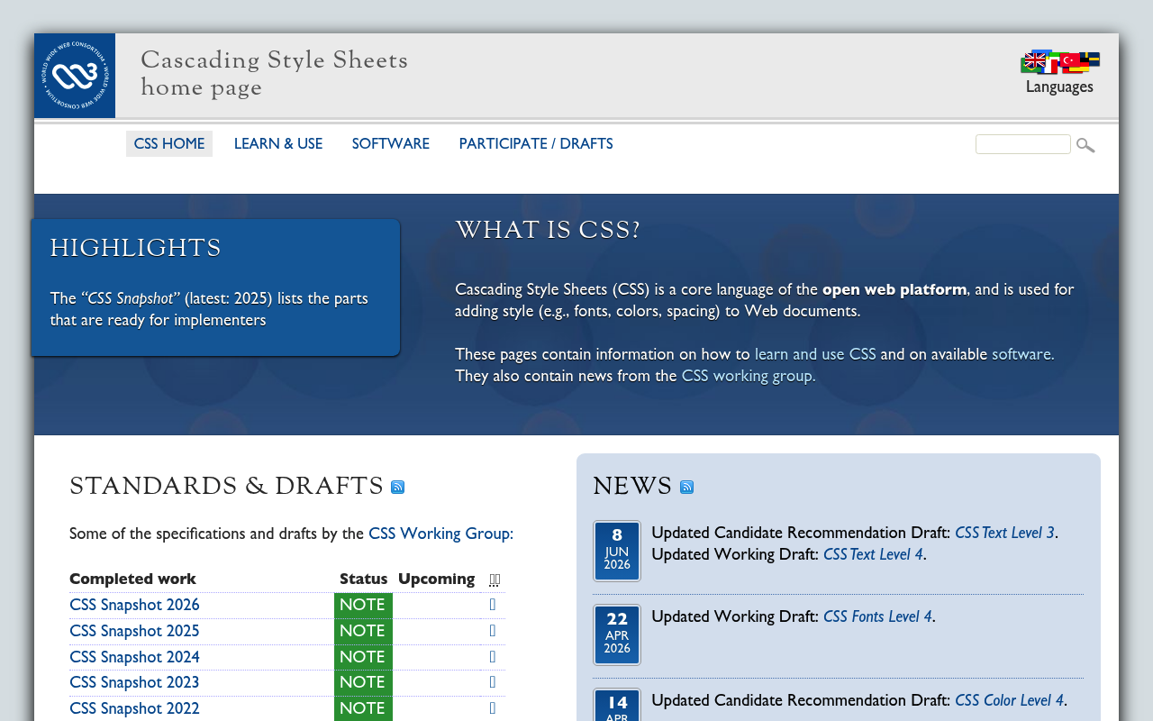 CSS (Cascading Style Sheets) screenshot