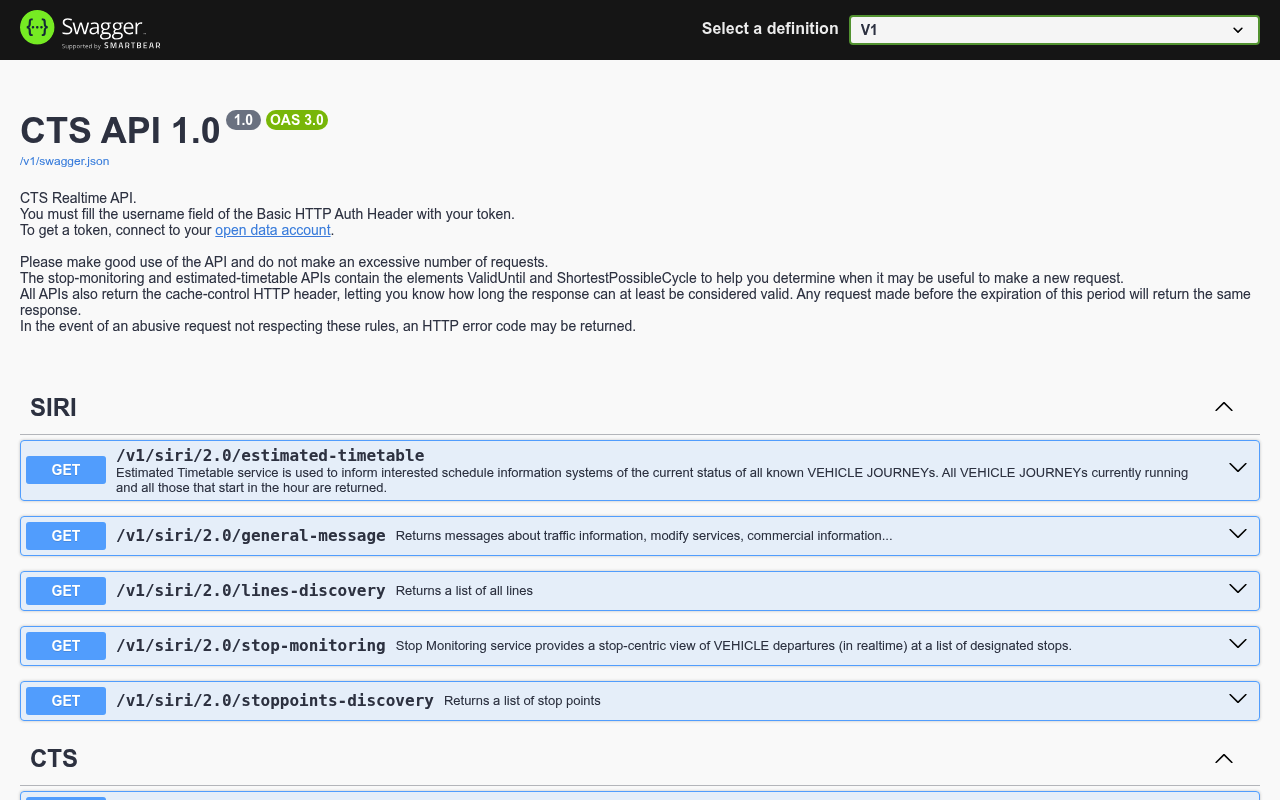 CTS website screenshot