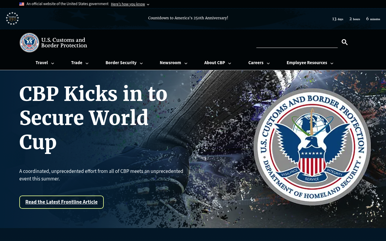 Customs Forms screenshot