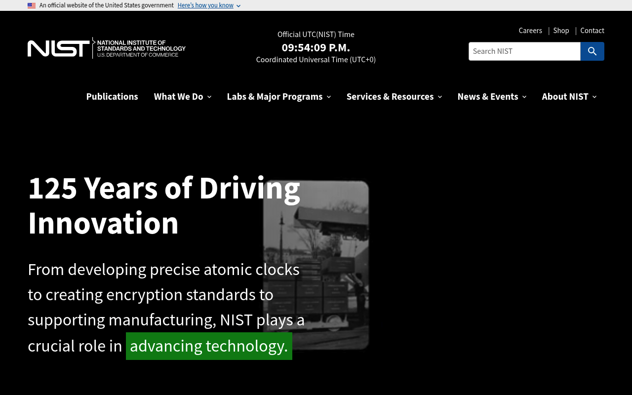 Cybersecurity Standards website screenshot