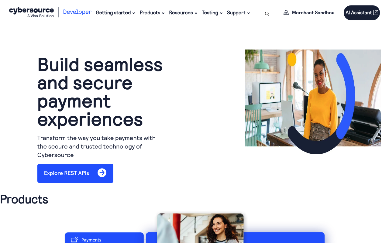 CyberSource website screenshot