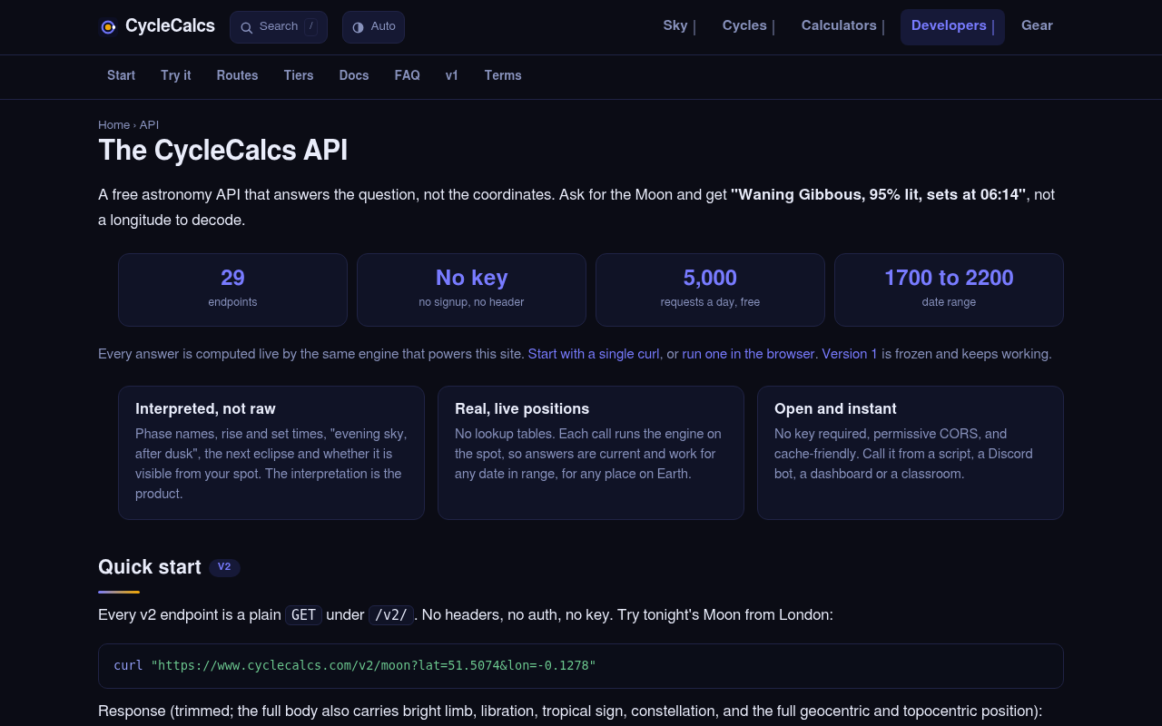 CycleCalcs screenshot