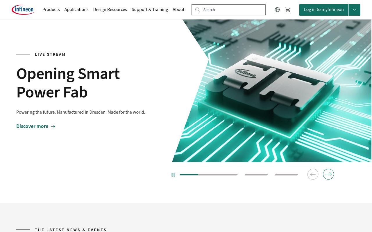 Cypress Semiconductor website screenshot