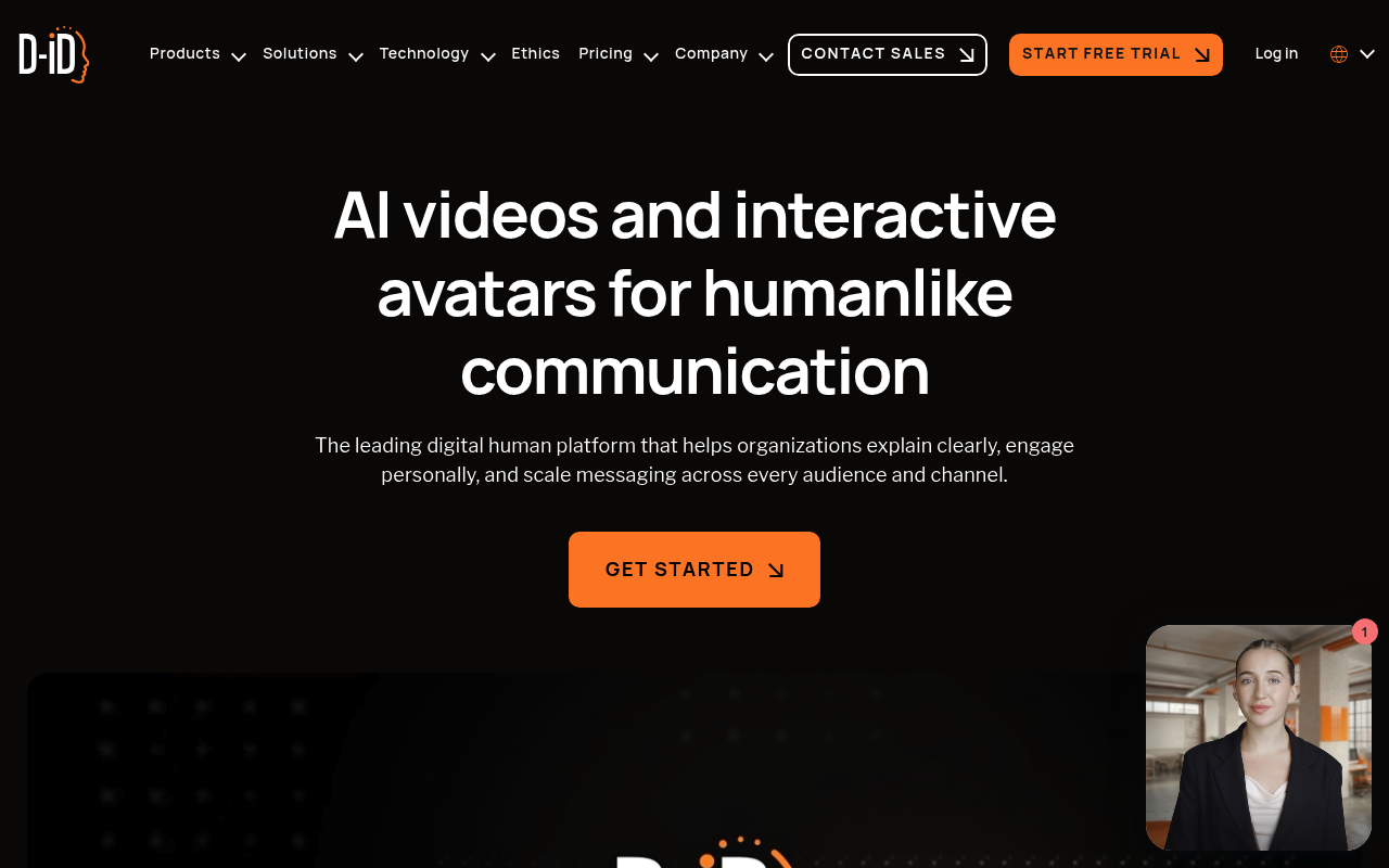 D-ID website screenshot