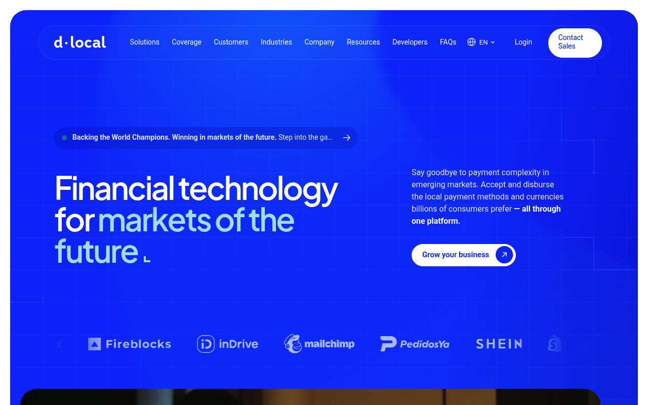 dLocal website screenshot