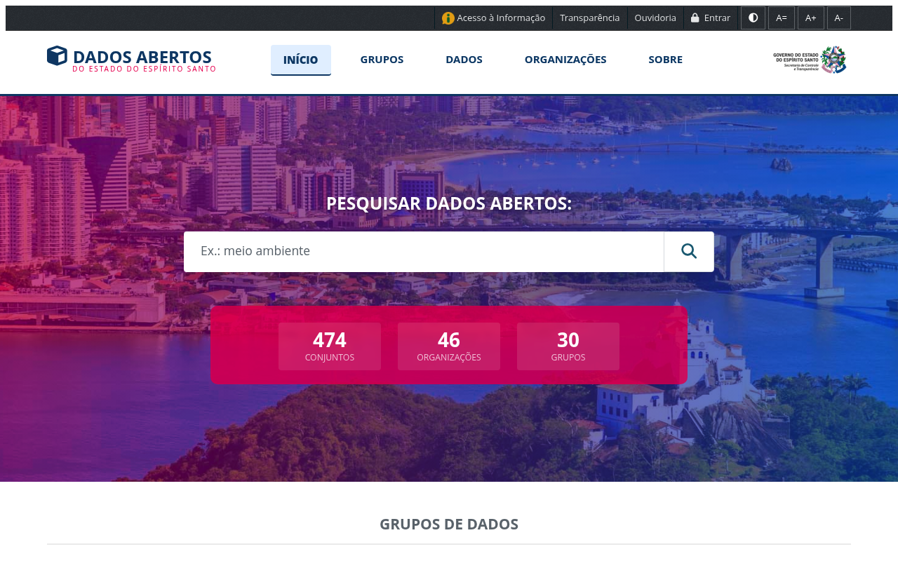 Espirito Santo Open Data website screenshot