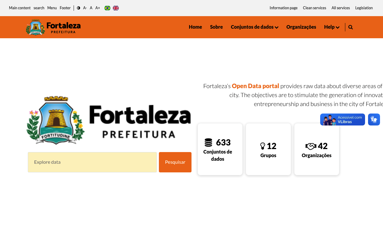 Fortaleza Dados Abertos website screenshot