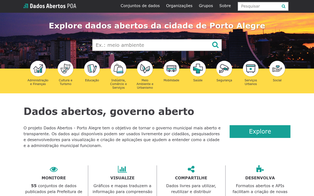 Dados Abertos POA website screenshot