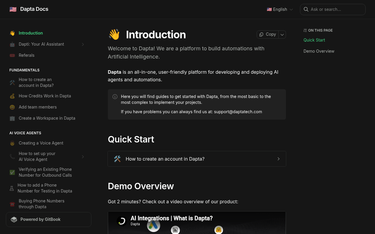 Dapta screenshot