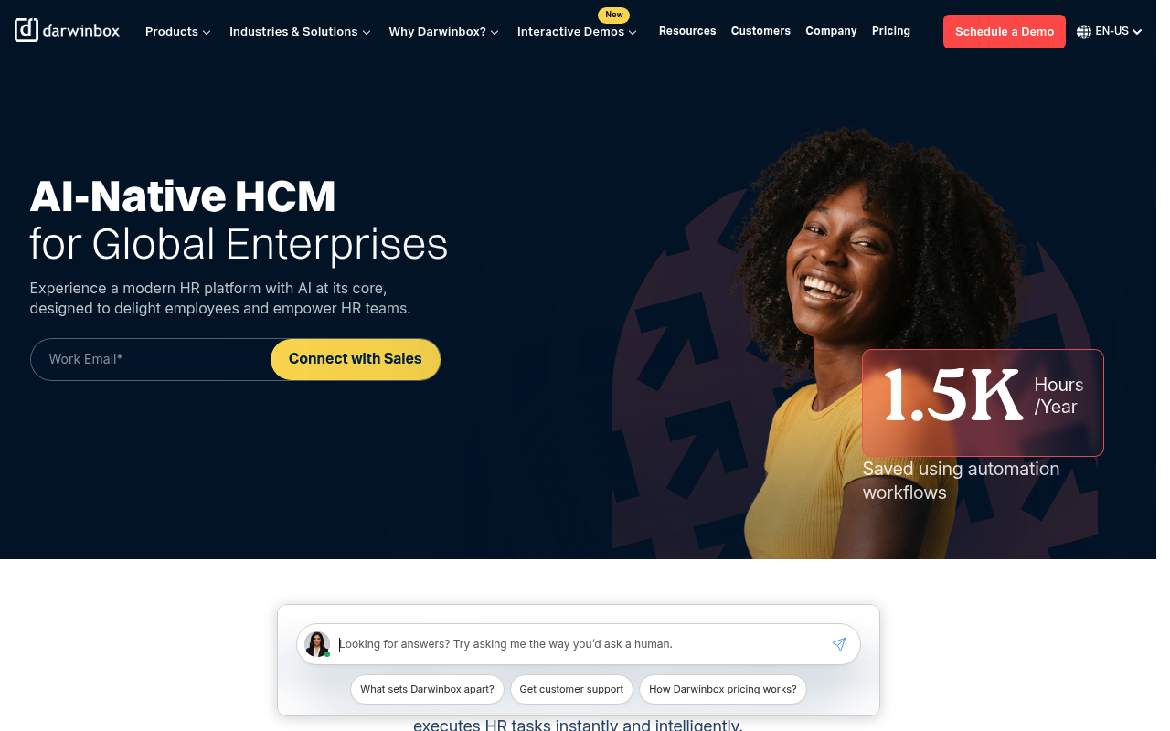 Darwinbox website screenshot