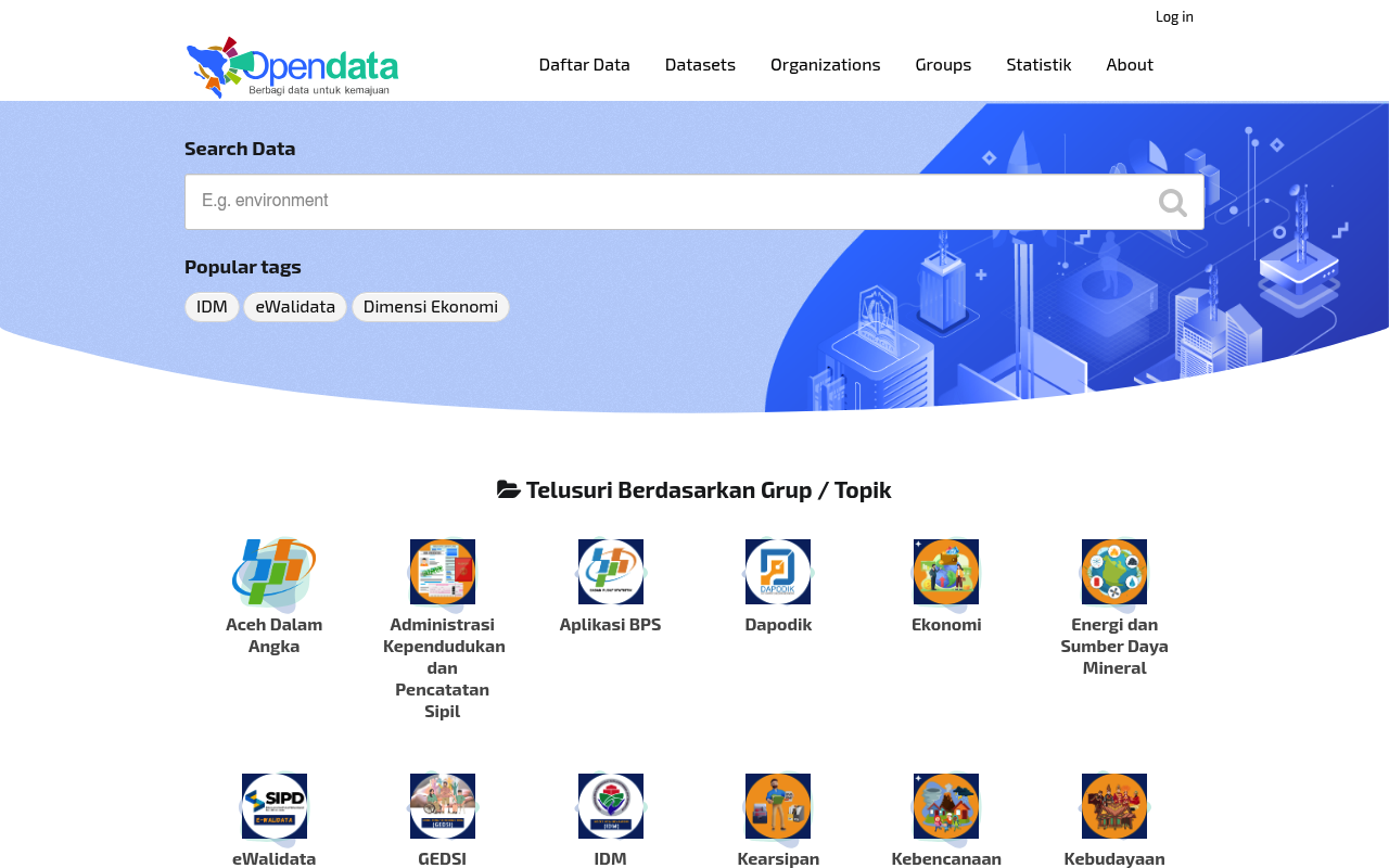 Satu Data Aceh website screenshot