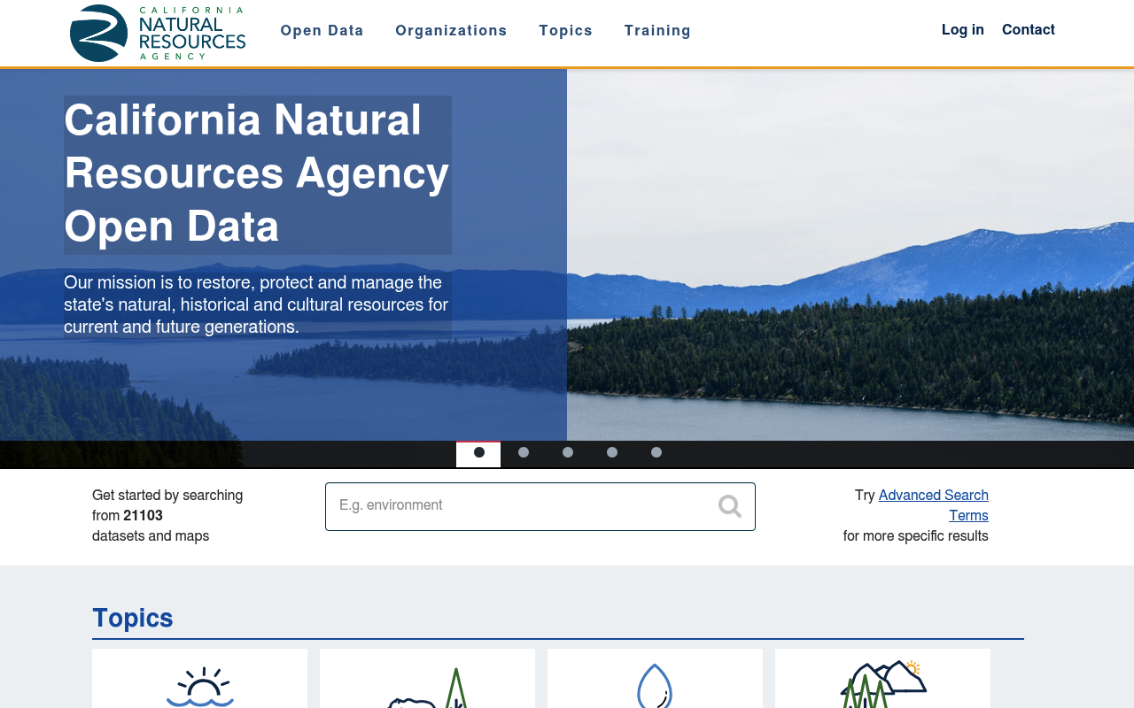 California Natural Resources Agency website screenshot