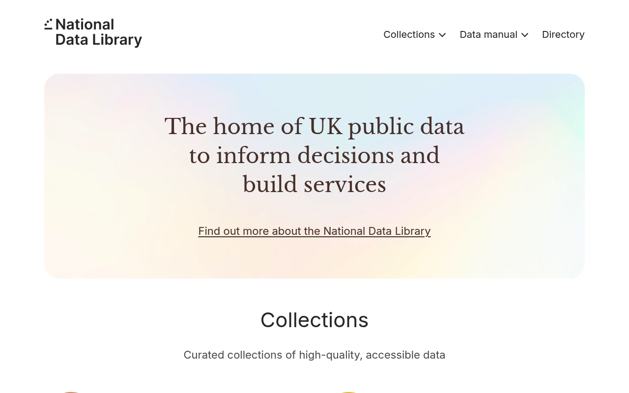 UK Government Open Data website screenshot
