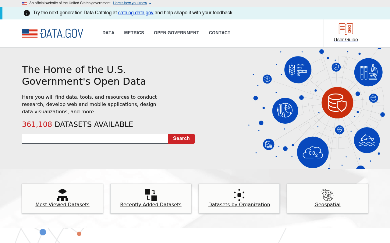 Data.gov website screenshot