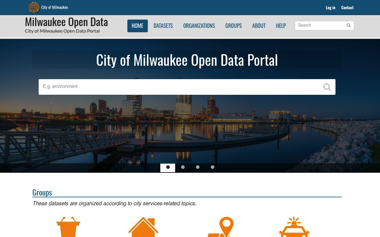 Milwaukee Open Data website screenshot