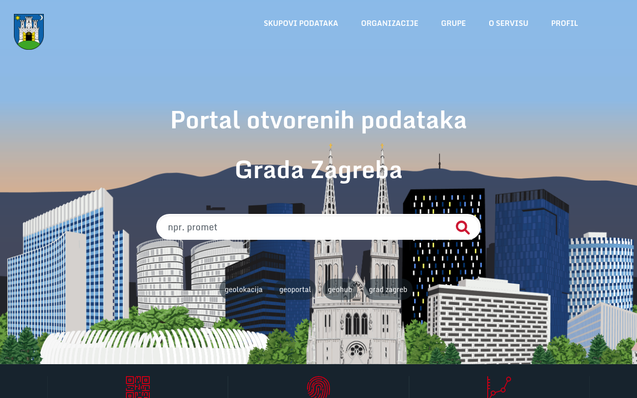 data.zagreb.hr Official Open Data Portal website screenshot