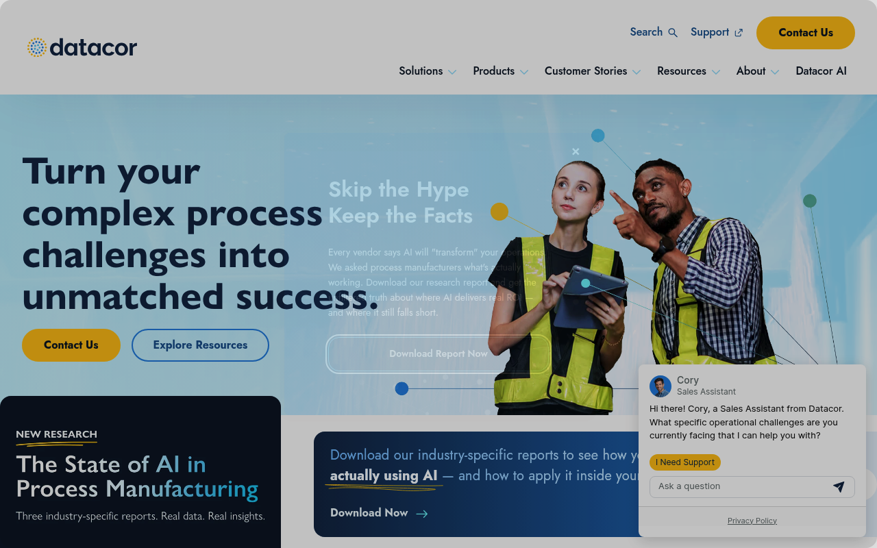 Datacor website screenshot