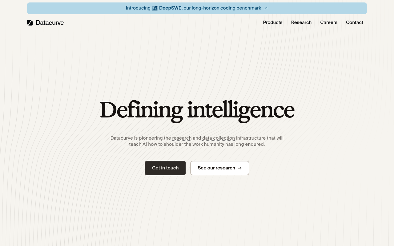 Datacurve website screenshot
