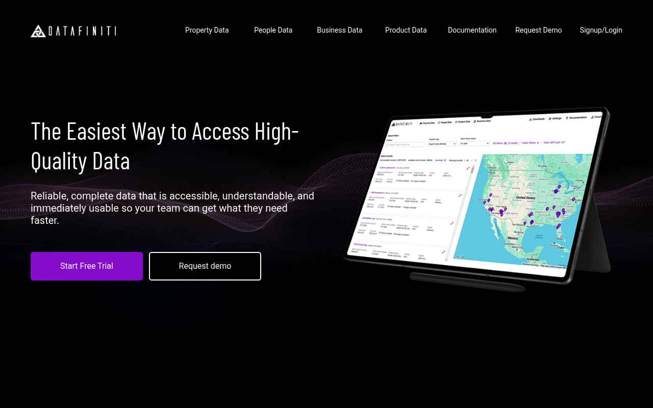 Datafiniti website screenshot