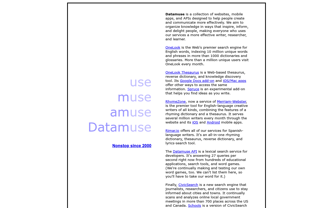 Datamuse website screenshot