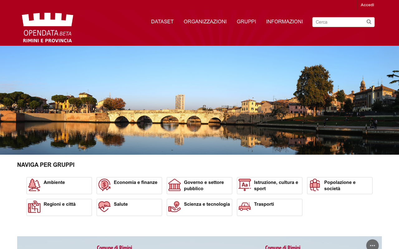 Rimini Open Data website screenshot