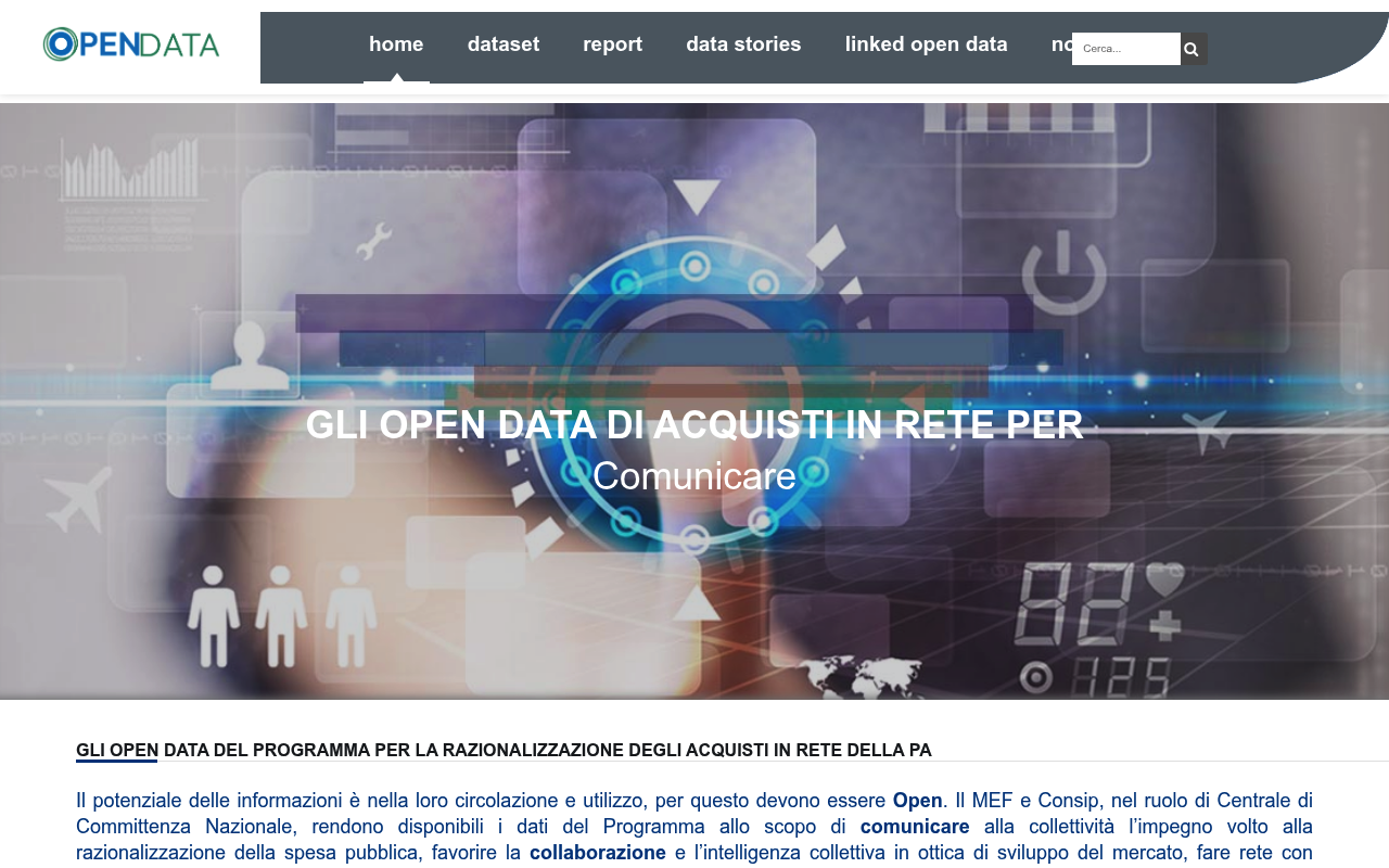 Consip Open Data website screenshot