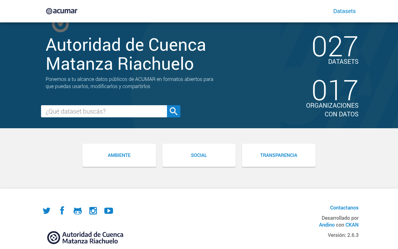 Datos Abiertos ACUMAR website screenshot
