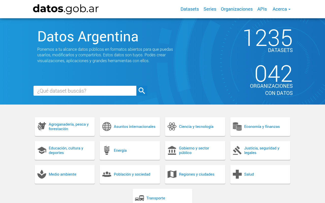 Datos Argentina website screenshot