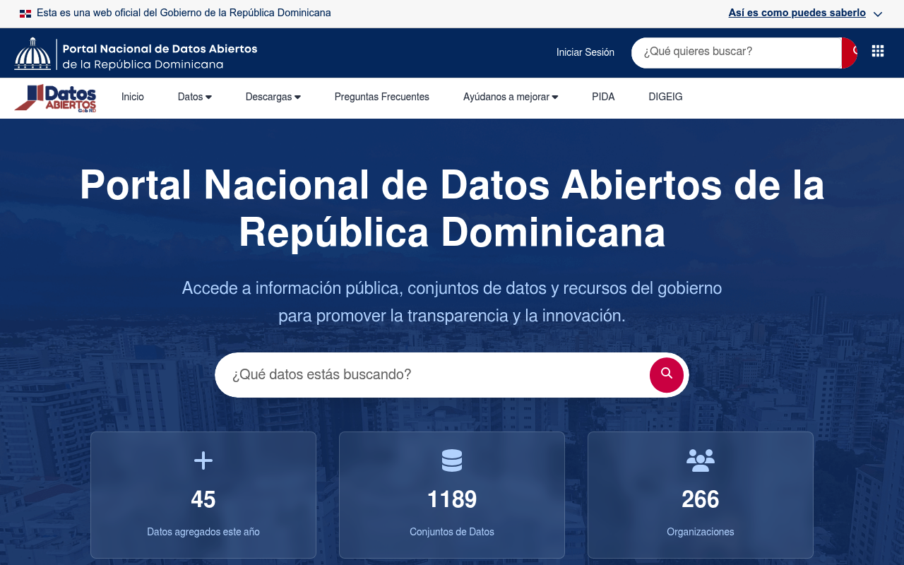 Portal de Datos Abiertos Republica Dominicana website screenshot
