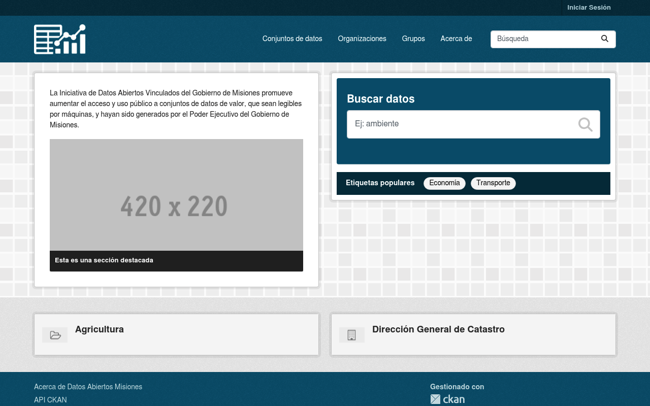 Datos Provincia de Misiones website screenshot