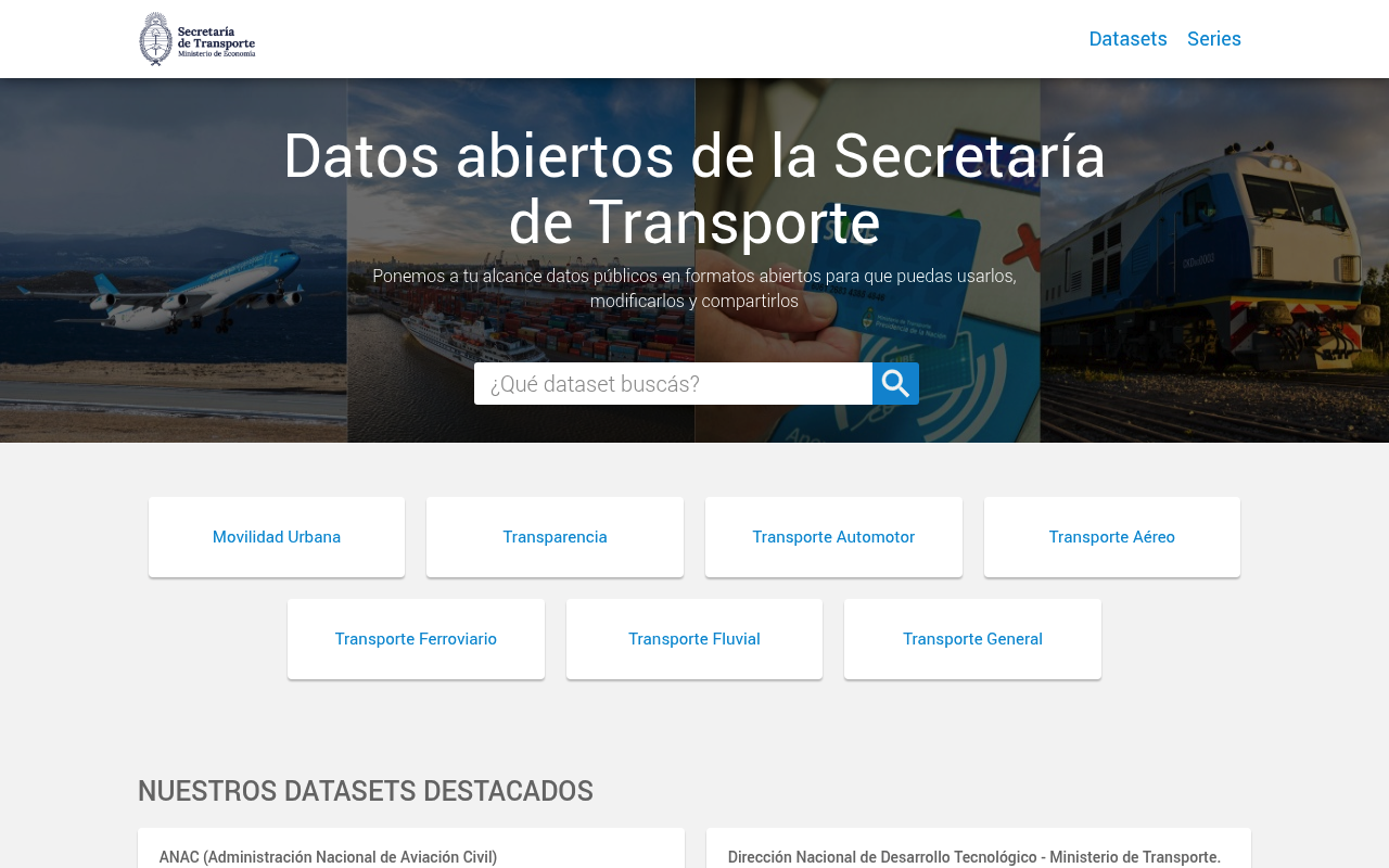 Datos Transporte Argentina website screenshot