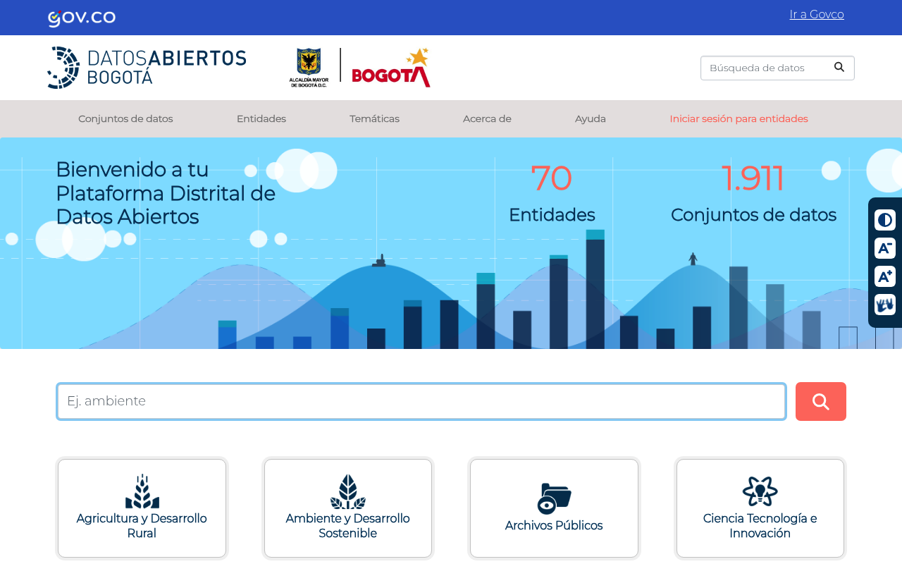 Datos Abiertos Bogota website screenshot