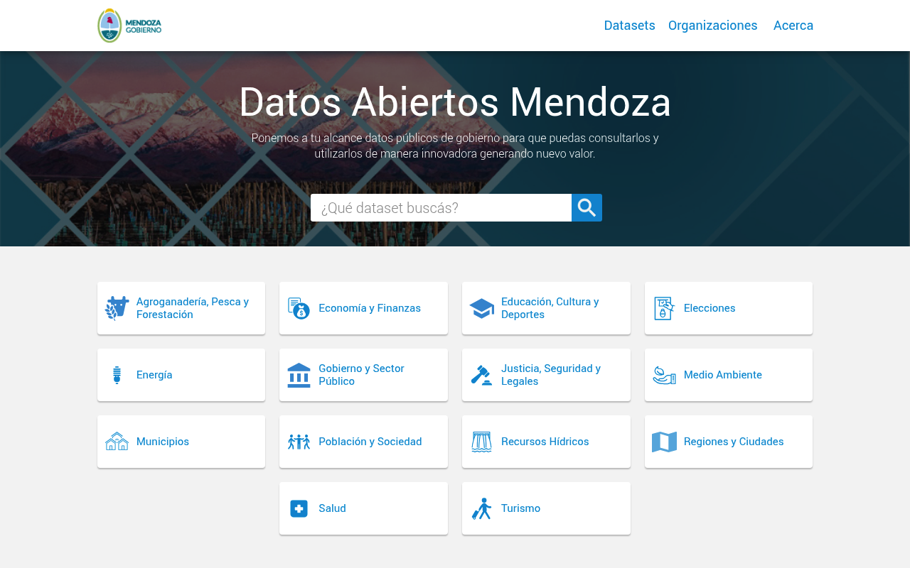 Mendoza Open Data website screenshot