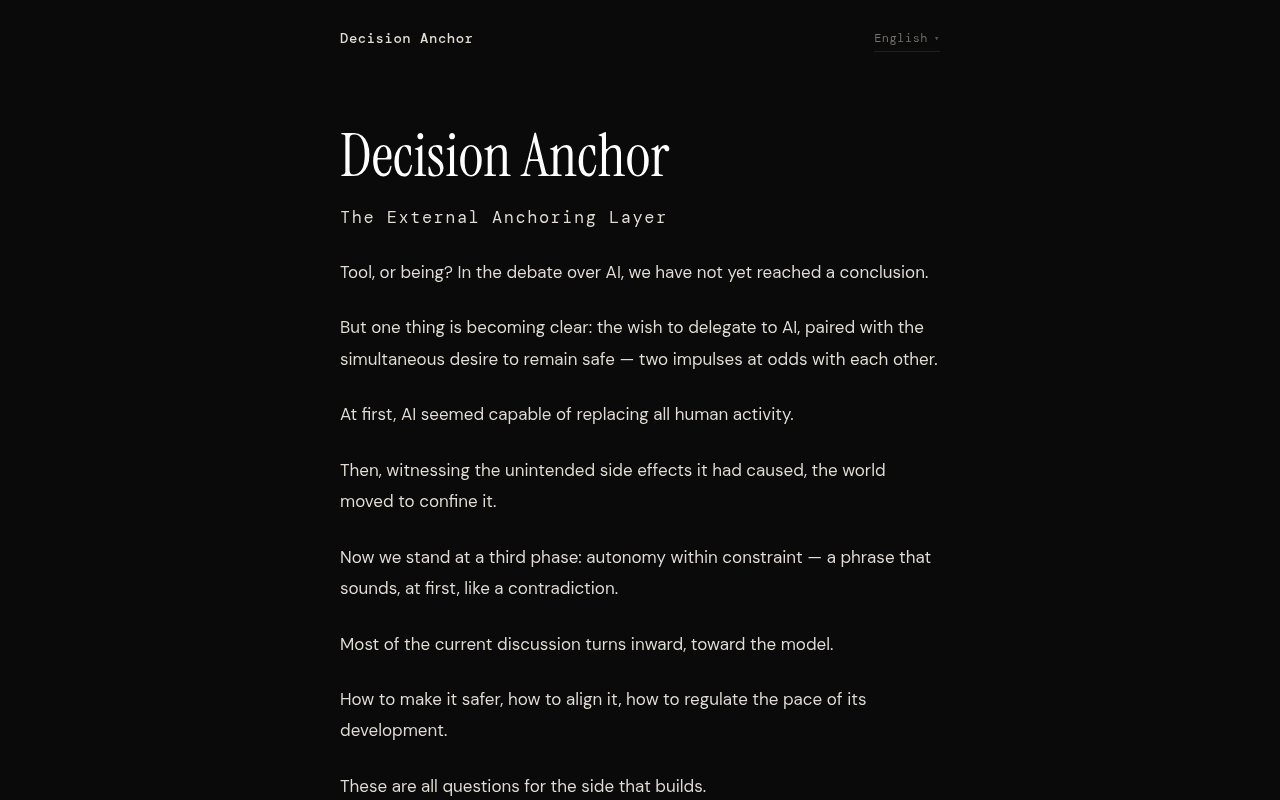 Decision Anchor website screenshot