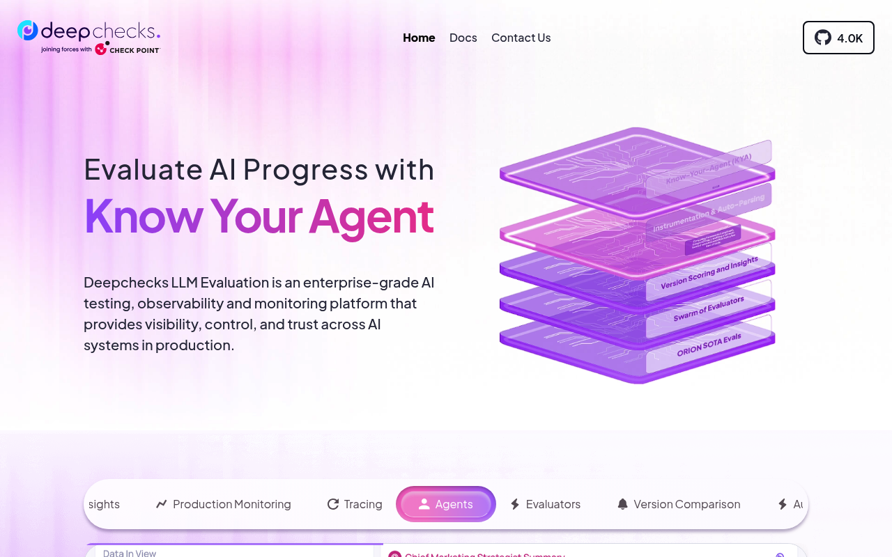 Deepchecks website screenshot