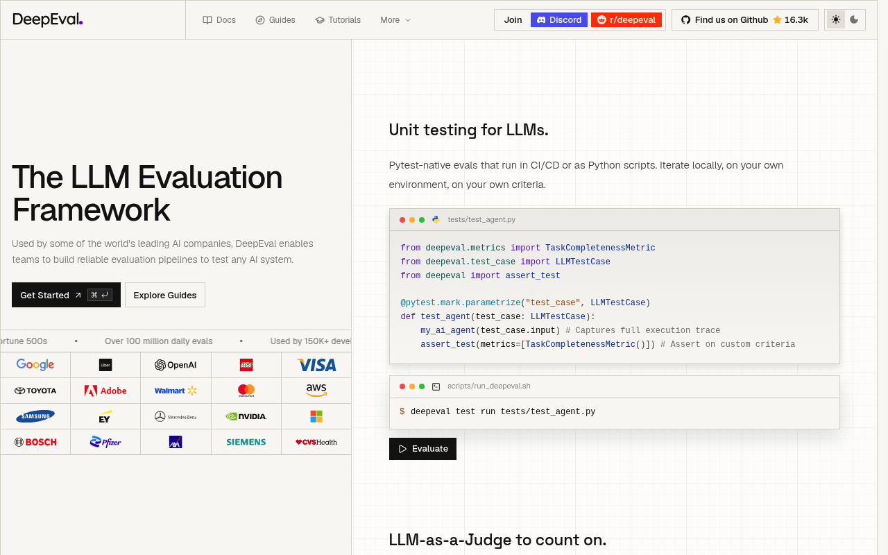 DeepEval screenshot