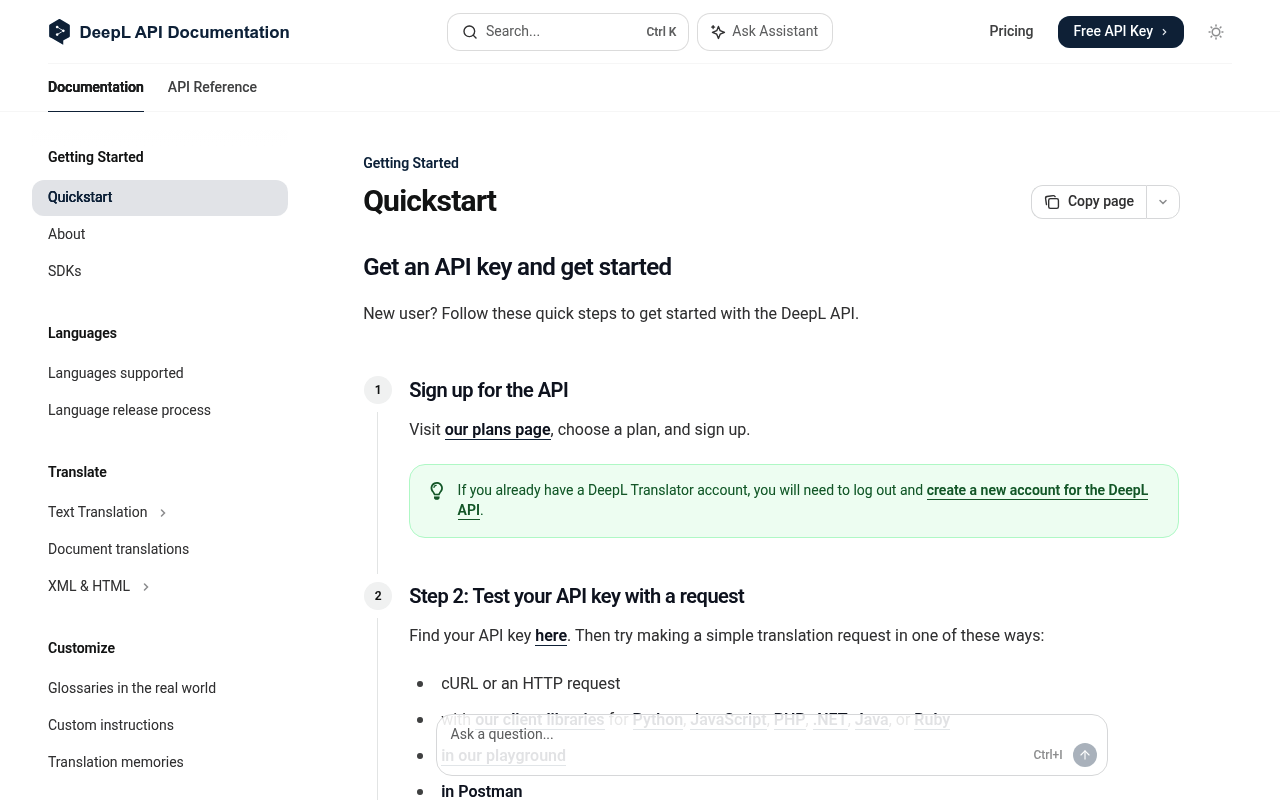 DeepL website screenshot