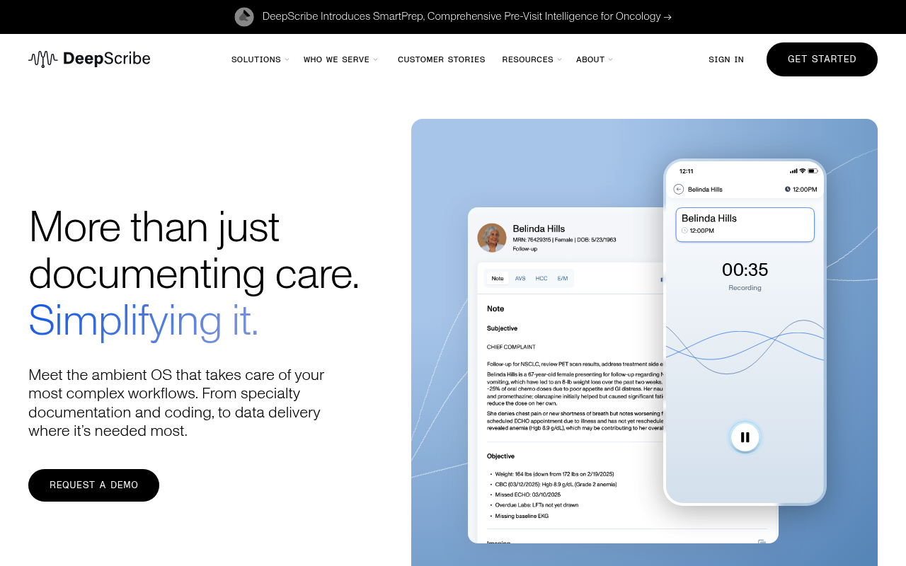 DeepScribe screenshot