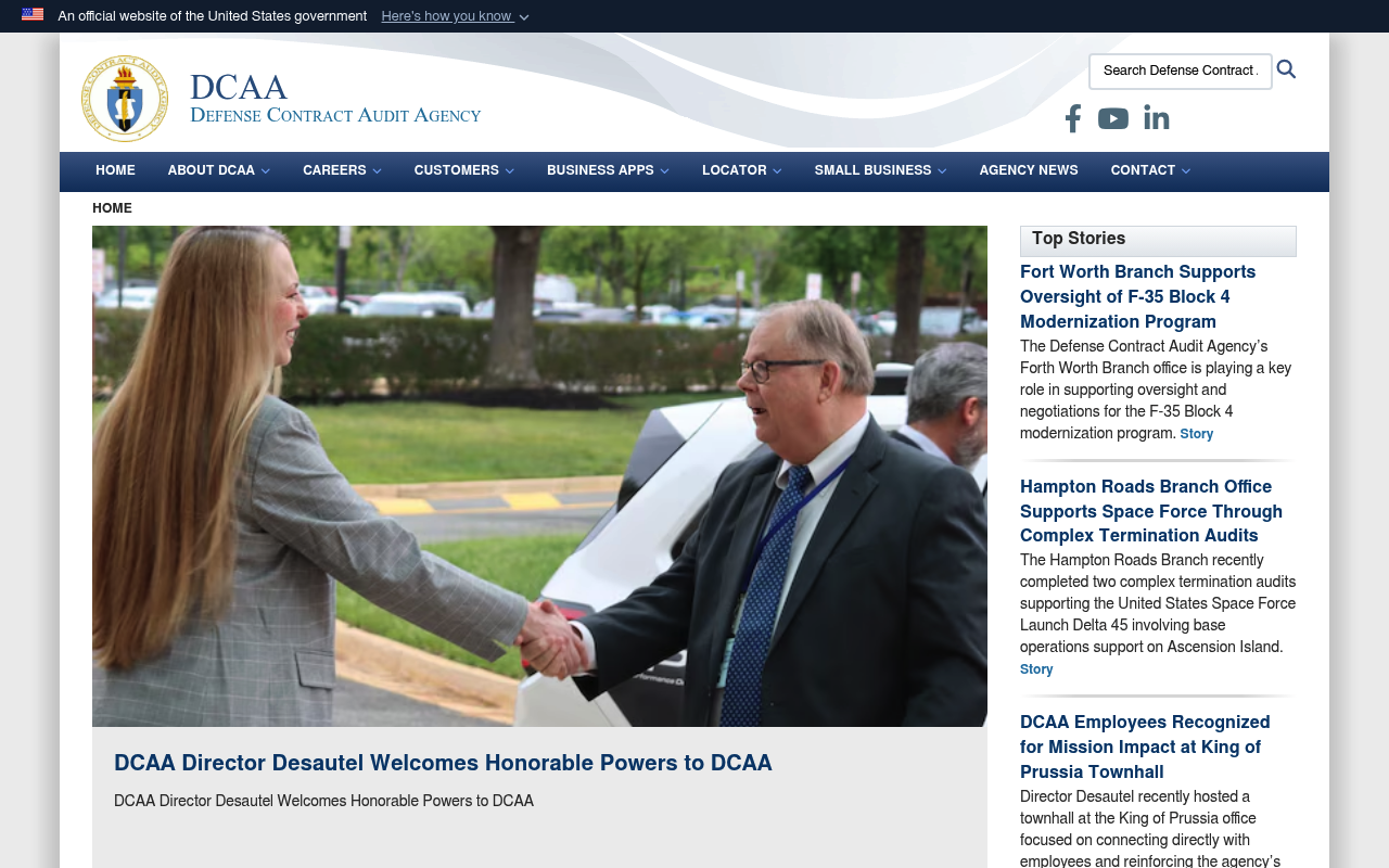 Defense Contract Audit Agency screenshot