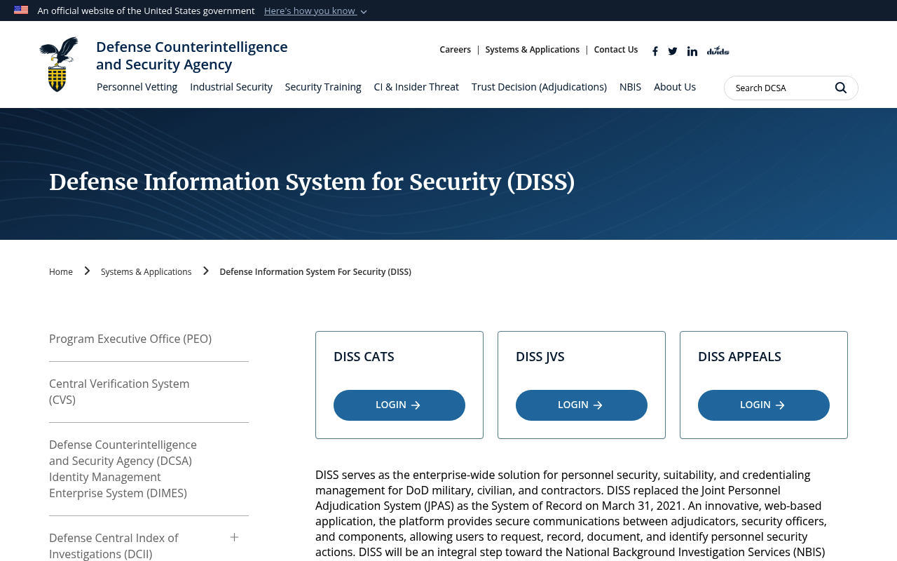 Defense Information System for Security screenshot