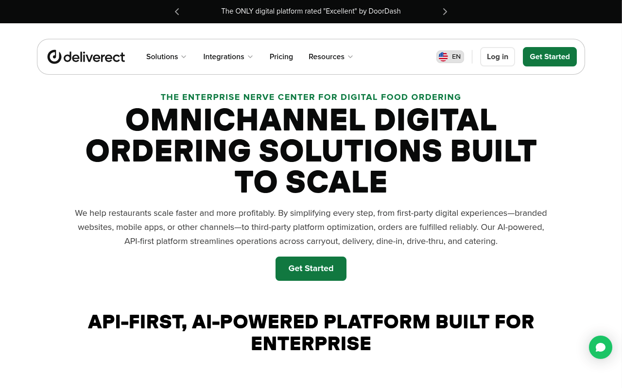 Deliverect website screenshot