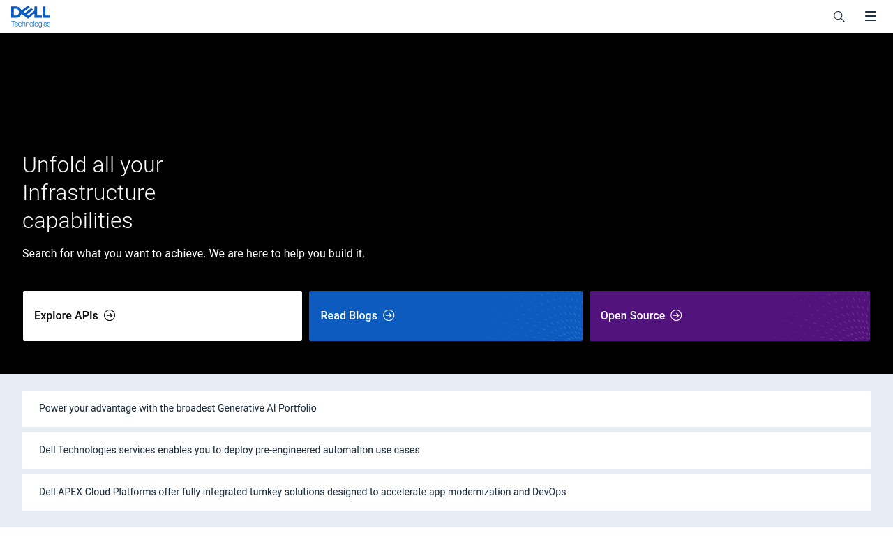Dell Servers website screenshot