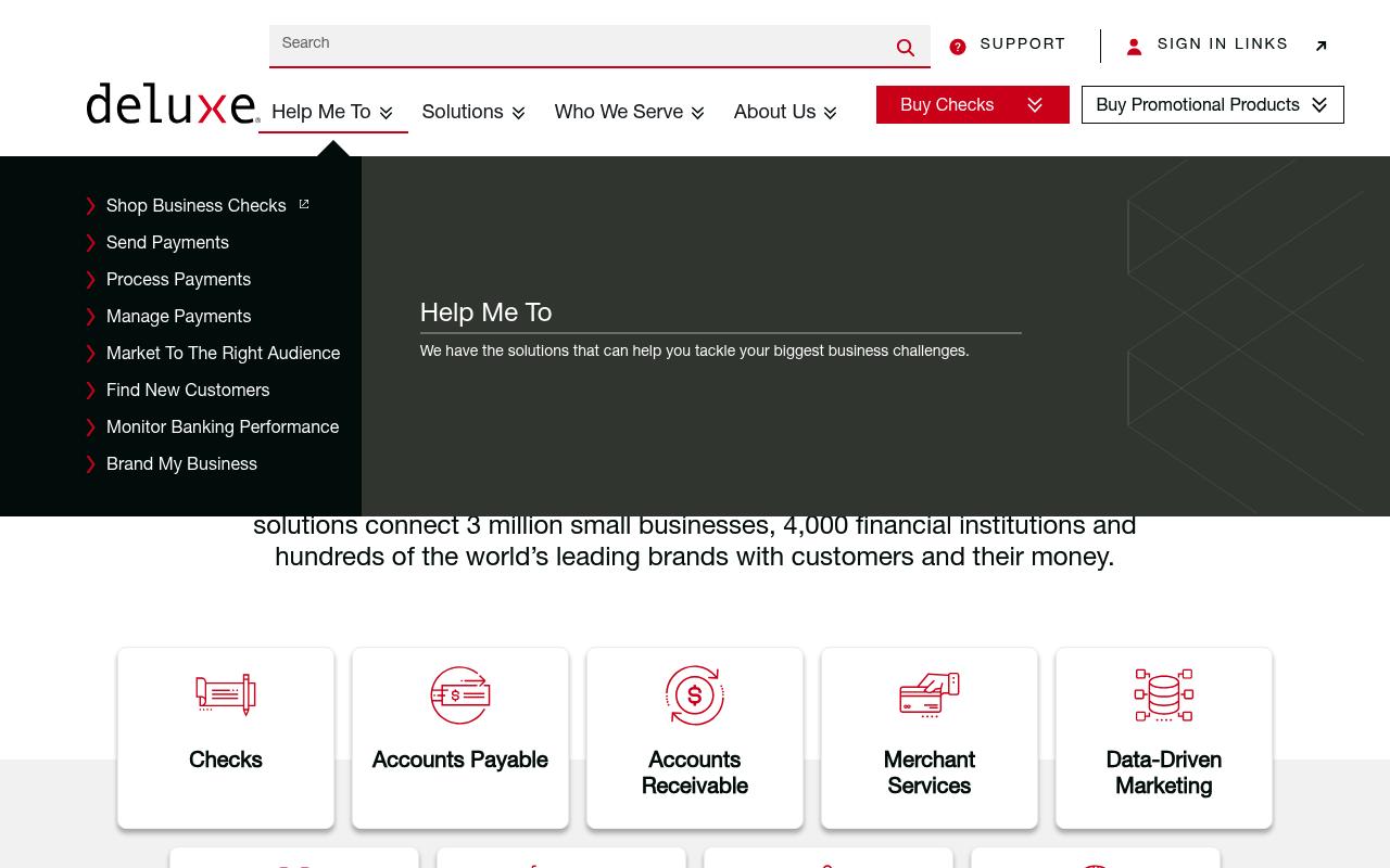 Deluxe Corporation website screenshot
