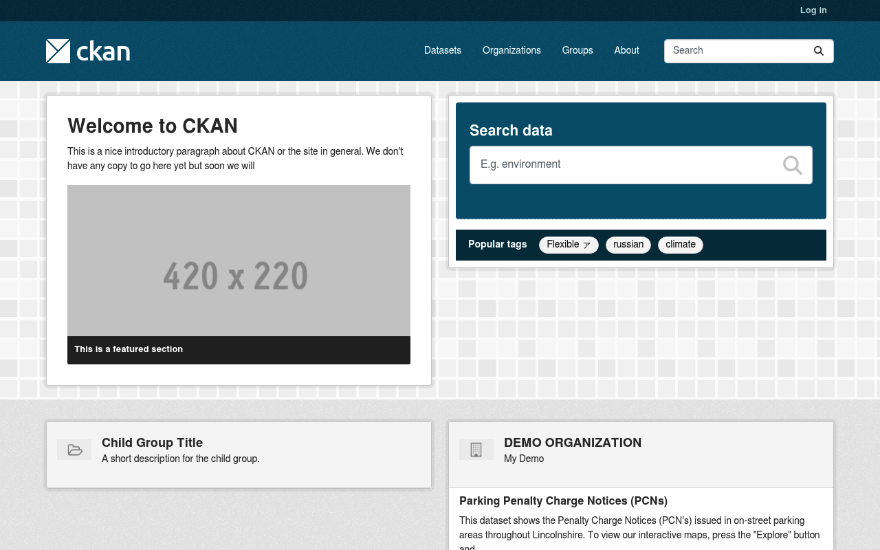 CKAN Demo website screenshot
