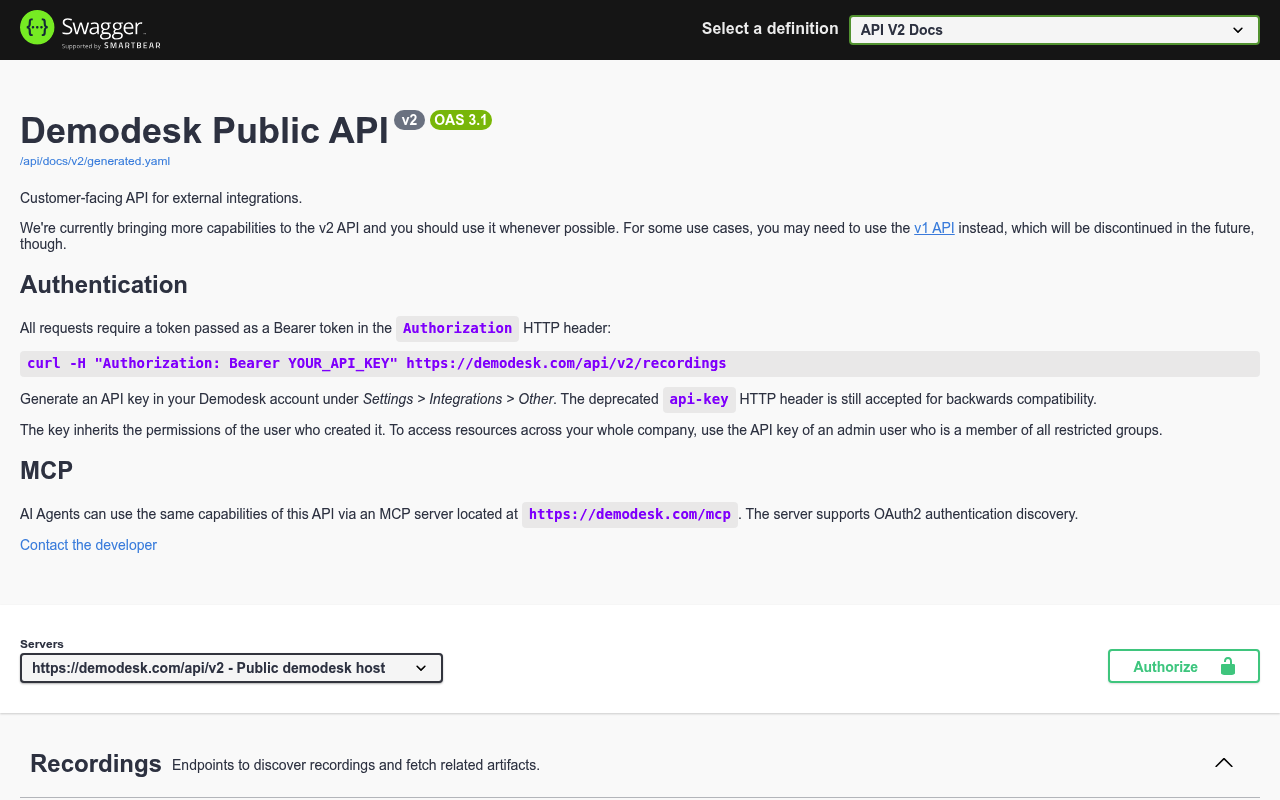 Demodesk screenshot