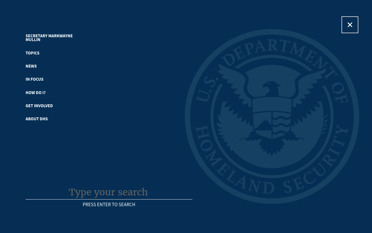 Department of Homeland Security website screenshot